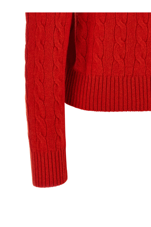 Поло з плетеним візерунком, червоне POLO RALPH LAUREN 211972132501