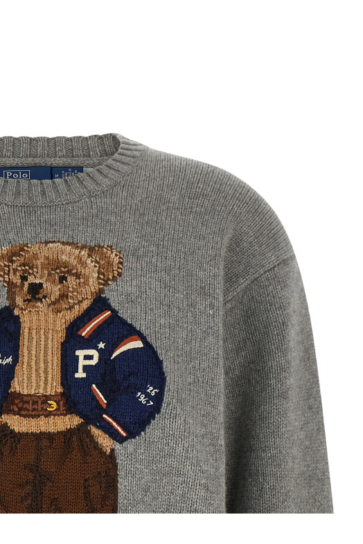 Светр з інтарсією «Polo Bear», сірий 211B17771002