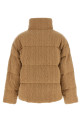 Knitted braided down jacket Beige