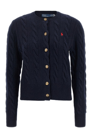 Кардиган с косой вязкой, синий POLO RALPH LAUREN 211972104004