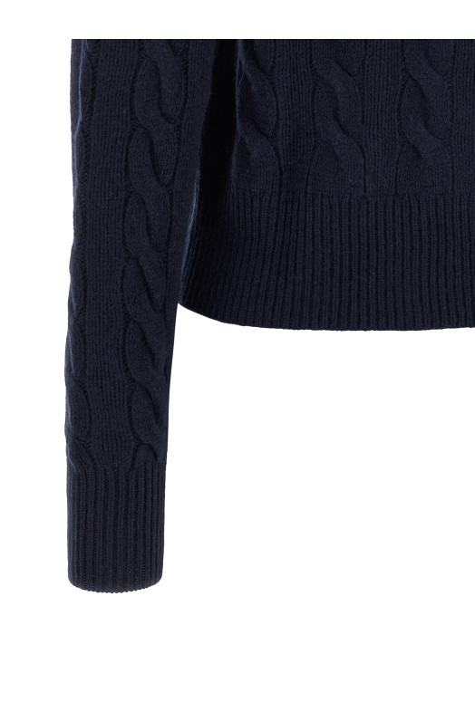 Кардиган с косой вязкой, синий POLO RALPH LAUREN 211972104004