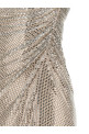 'Champagne Rhinestone Draped Mini' dress  Beige