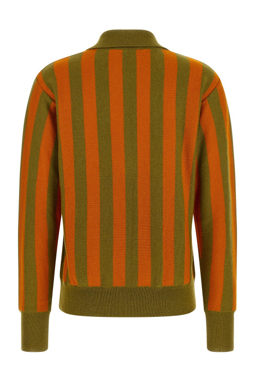 Смугаста трикотажна сорочка-поло, різнокольорова ALBERTO BIANI MG836WS0003ORANGEVERDE