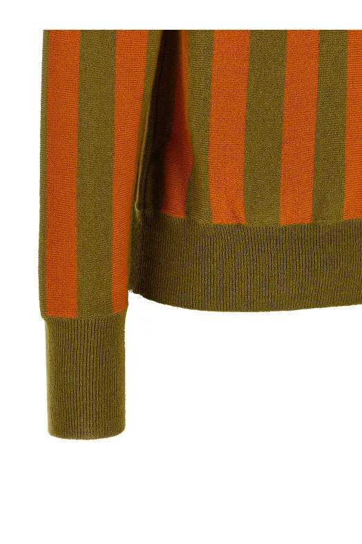 Смугаста трикотажна сорочка-поло, різнокольорова ALBERTO BIANI MG836WS0003ORANGEVERDE