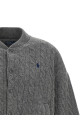 Padded Knit Braided Bomber Jacket Gray