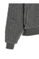 Padded Knit Braided Bomber Jacket Gray