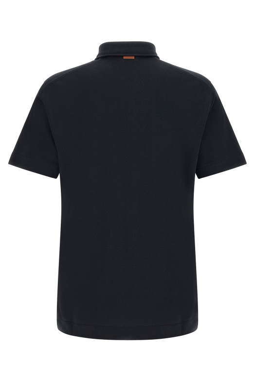 Футболка-поло з кишенею, синя ZEGNA UI392A4I752B09