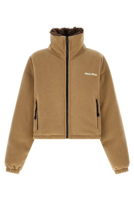 Fleece down jacket Beige