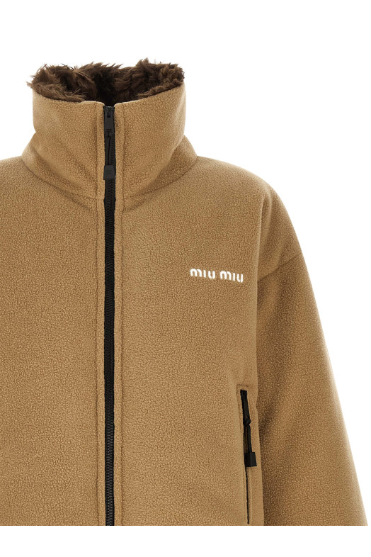 Fleece down jacket Beige