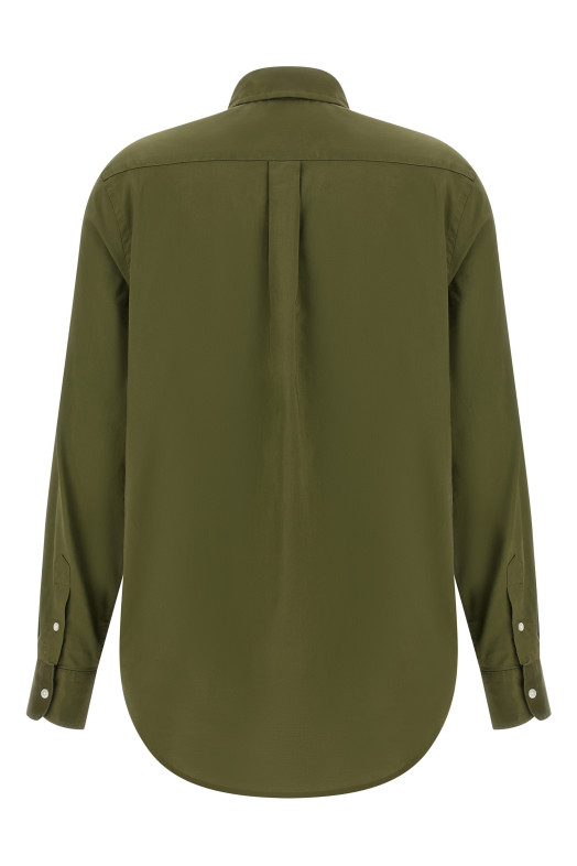 Бавовняна сорочка з вишитим логотипом, зелена POLO RALPH LAUREN 211A92177015