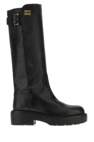 Black leather boots Black MIU MIU (5W767EF055Y9S)