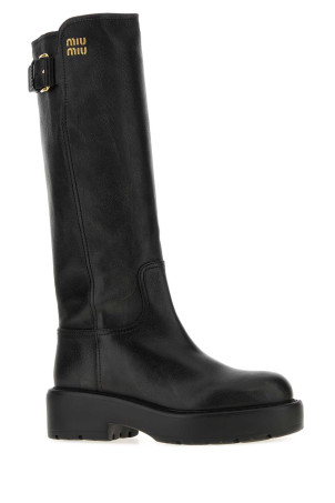 Black leather boots Black MIU MIU (5W767EF055Y9S)