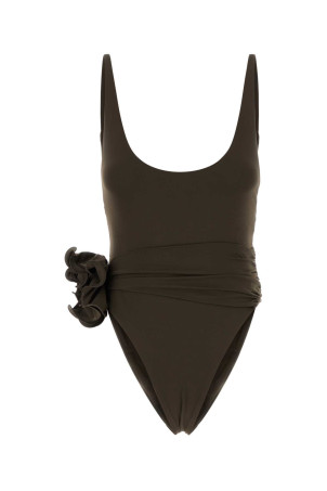 Brown stretch nylon swimsuit Brown MAGDA BUTRYM (640726)