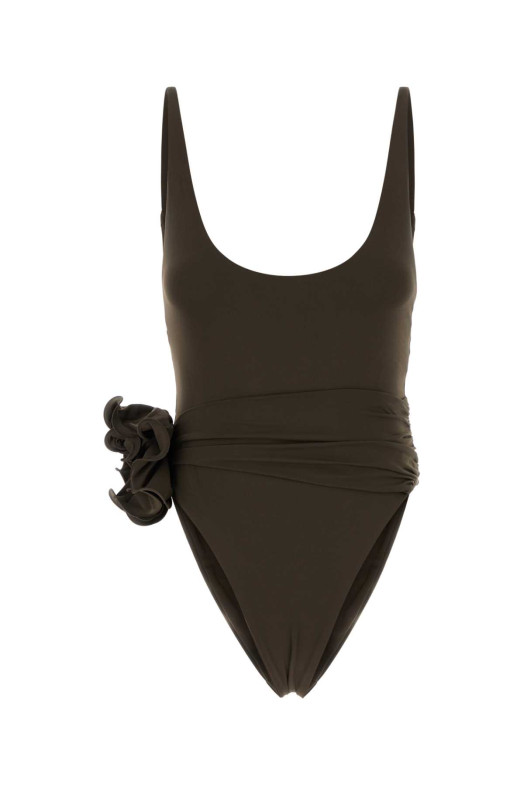 Brown stretch nylon swimsuit Brown MAGDA BUTRYM (640726)