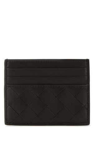 Картодержатель BOTTEGA VENETA из темно-коричневой кожи наппа с плетеным узором (796324VCPP3)
