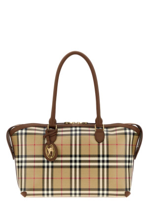 Маленькая сумочка из холста с принтом «Check», разноцветная, BURBERRY (8129048)