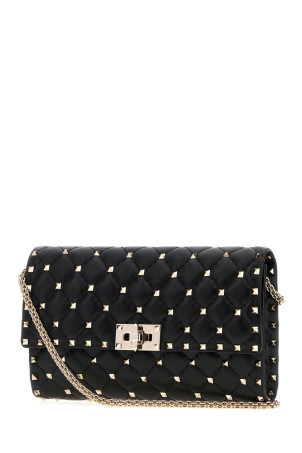 Чорна сумочка-клатч Rockstud Spike з шкіри наппа, чорна, VALENTINO GARAVANI (9W2B0137NAP)