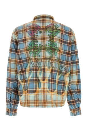 Embroidered flannel shirt Blue AMIRI (AMTOSH1187)