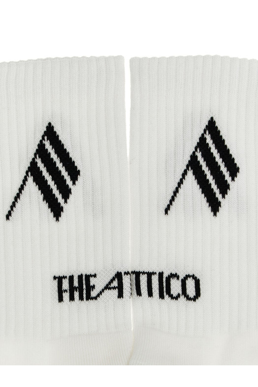 Шкарпетки з логотипом, чорно-сірі THE ATTICO 260WAK00021671
