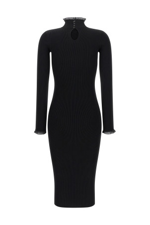 Сукня з ребристого трикотажу, чорна ELISABETTA FRANCHI AM21B66E2110