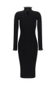 Сукня з ребристого трикотажу, чорна ELISABETTA FRANCHI AM21B66E2110