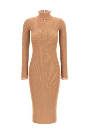 Сукня з ребристого трикотажу, бежева ELISABETTA FRANCHI AM21B66E2FK4