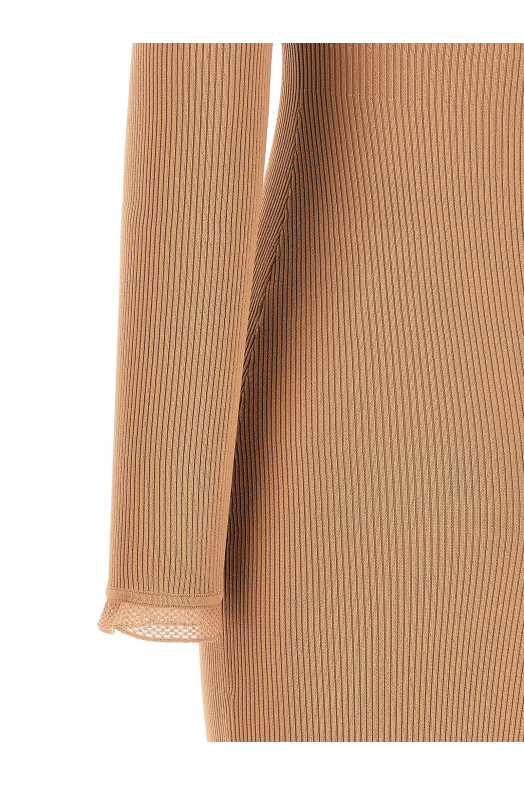 Сукня з ребристого трикотажу, бежева ELISABETTA FRANCHI AM21B66E2FK4