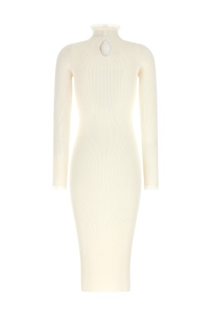 Сукня з ребристого трикотажу, біла ELISABETTA FRANCHI AM21B66E2193