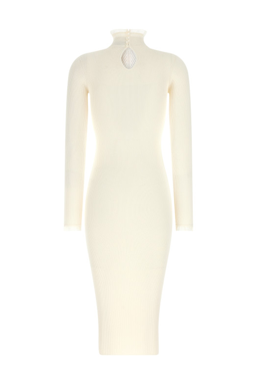 Сукня з ребристого трикотажу, біла ELISABETTA FRANCHI AM21B66E2193