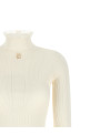 Сукня з ребристого трикотажу, біла ELISABETTA FRANCHI AM21B66E2193