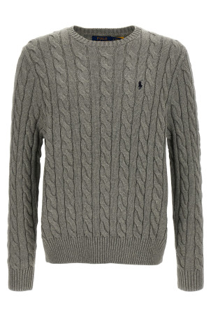 Светр із бавовняної плетінки, сірий POLO RALPH LAUREN 710775885013