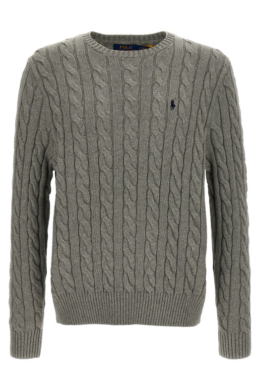 Светр із бавовняної плетінки, сірий POLO RALPH LAUREN 710775885013