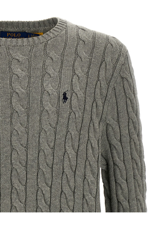 Светр із бавовняної плетінки, сірий POLO RALPH LAUREN 710775885013