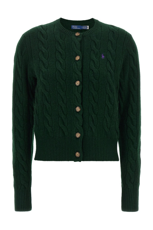 Кардиган с плетением, зеленый POLO RALPH LAUREN 211972104503