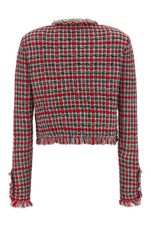 В'язана куртка з бахромою, червона SELF PORTRAIT AW26146JRRED