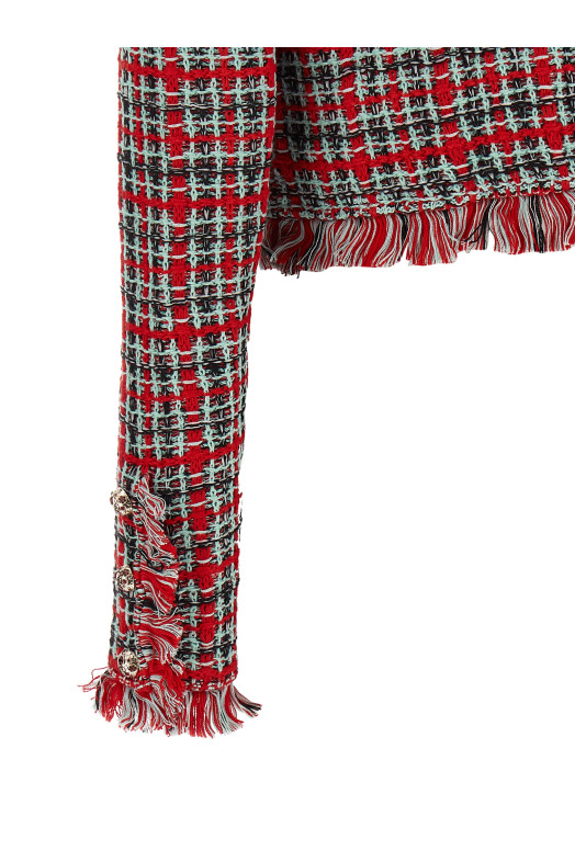 В'язана куртка з бахромою, червона SELF PORTRAIT AW26146JRRED