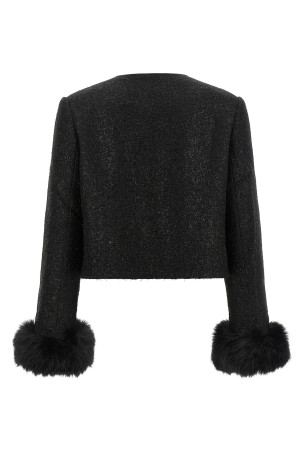 Кудлата хутряна куртка, чорна SELF PORTRAIT AW26131JBBLACK