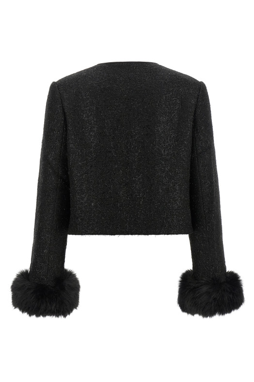 Кудлата хутряна куртка, чорна SELF PORTRAIT AW26131JBBLACK