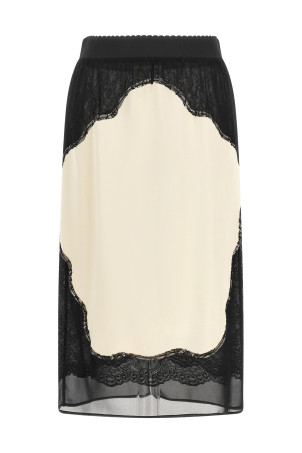 Lace insert skirt Black-grey