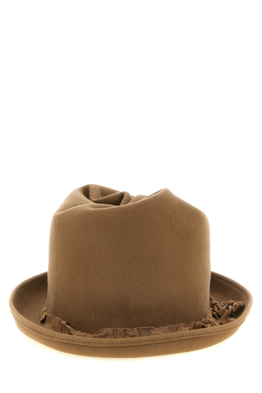 Капелюх із закрученою тулією, бежевий YOHJI YAMAMOTO HWH021611