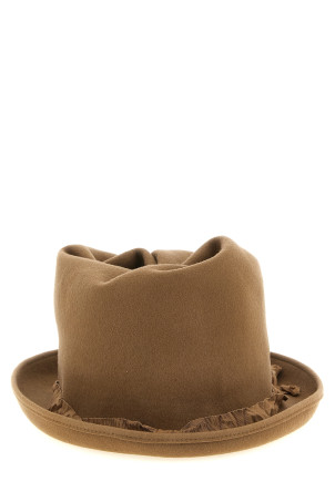 Капелюх із закрученою тулією, бежевий YOHJI YAMAMOTO HWH021611