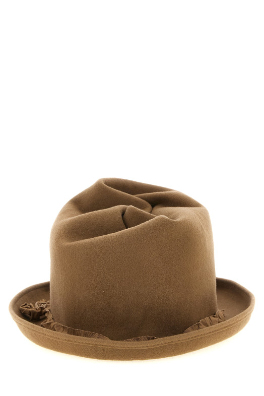 Капелюх із закрученою тулією, бежевий YOHJI YAMAMOTO HWH021611
