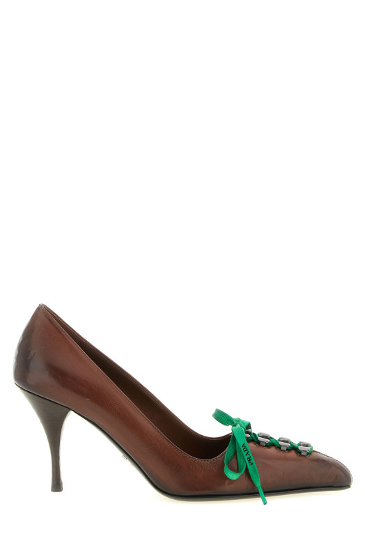 Туфли на шнурках, коричневые PRADA 1I612OFA085V69F0324