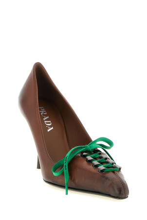 Туфли на шнурках, коричневые PRADA 1I612OFA085V69F0324