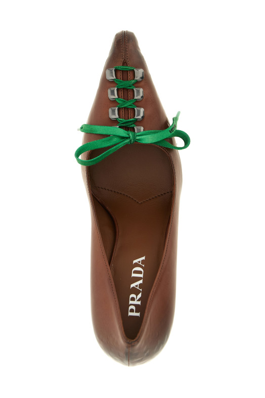 Туфли на шнурках, коричневые PRADA 1I612OFA085V69F0324