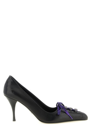 Туфли-лодочки на шнурках, чёрные PRADA 1I612OFA085V69F0002