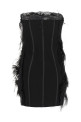 Lace and feather dress Black