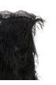 Lace and feather dress Black
