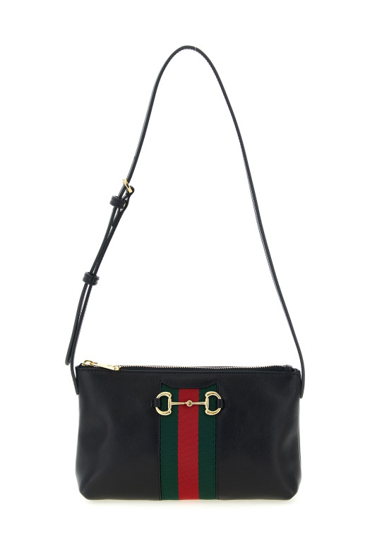 Сумка через плече «Gucci Horsebit Web», чорна 867130AAGOQ1057