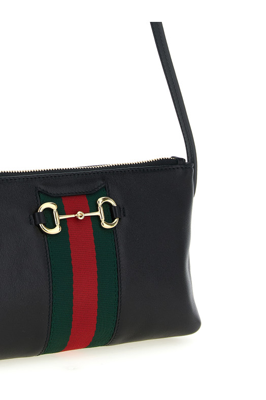 Сумка через плече «Gucci Horsebit Web», чорна 867130AAGOQ1057